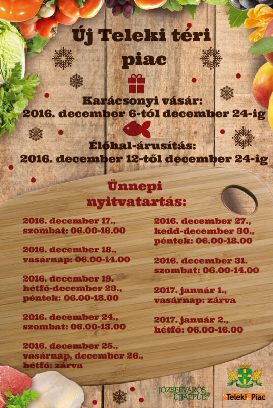 Ünnepi nyitvatartás az Új Teleki Téri Piacon