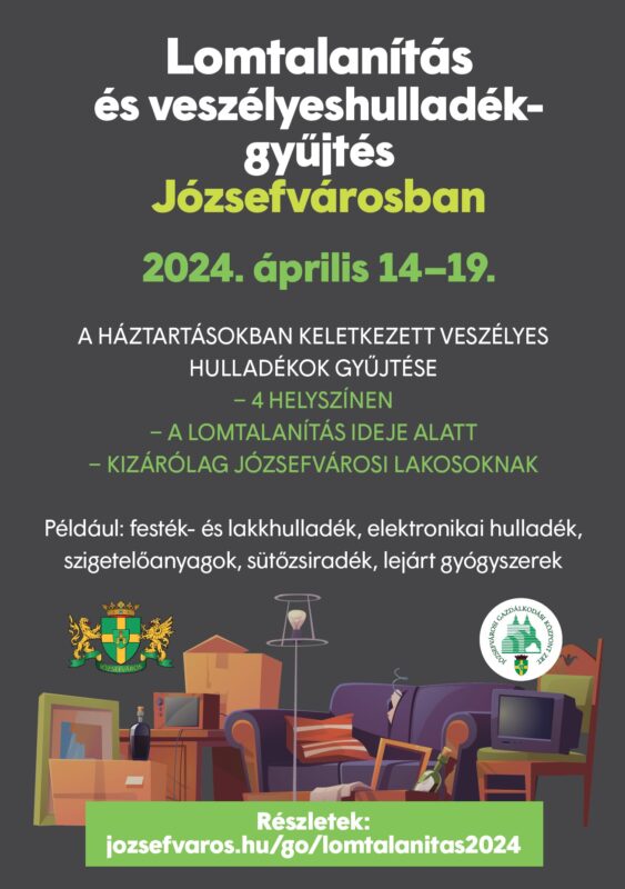 2024. április 14. és 19. között lomtalanítás és veszélyes hulladék-gyűjtés lesz