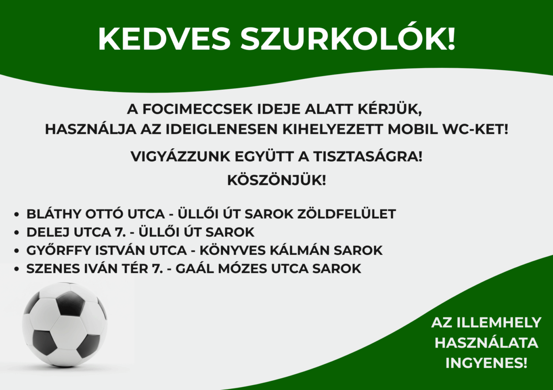 Mobil WC-ket helyeztek ki a Groupama Arena környékén