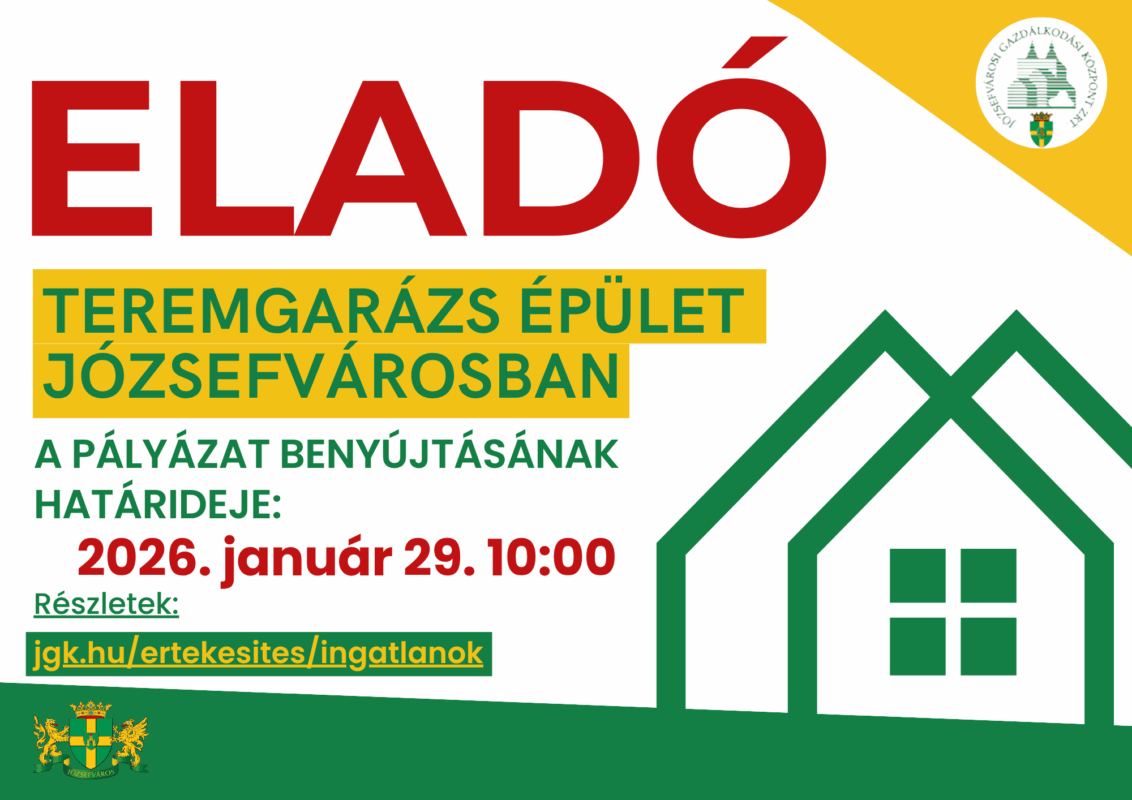 Eladó teremgarázs épület Józsefvárosban – 2025 ősz/2026 tél