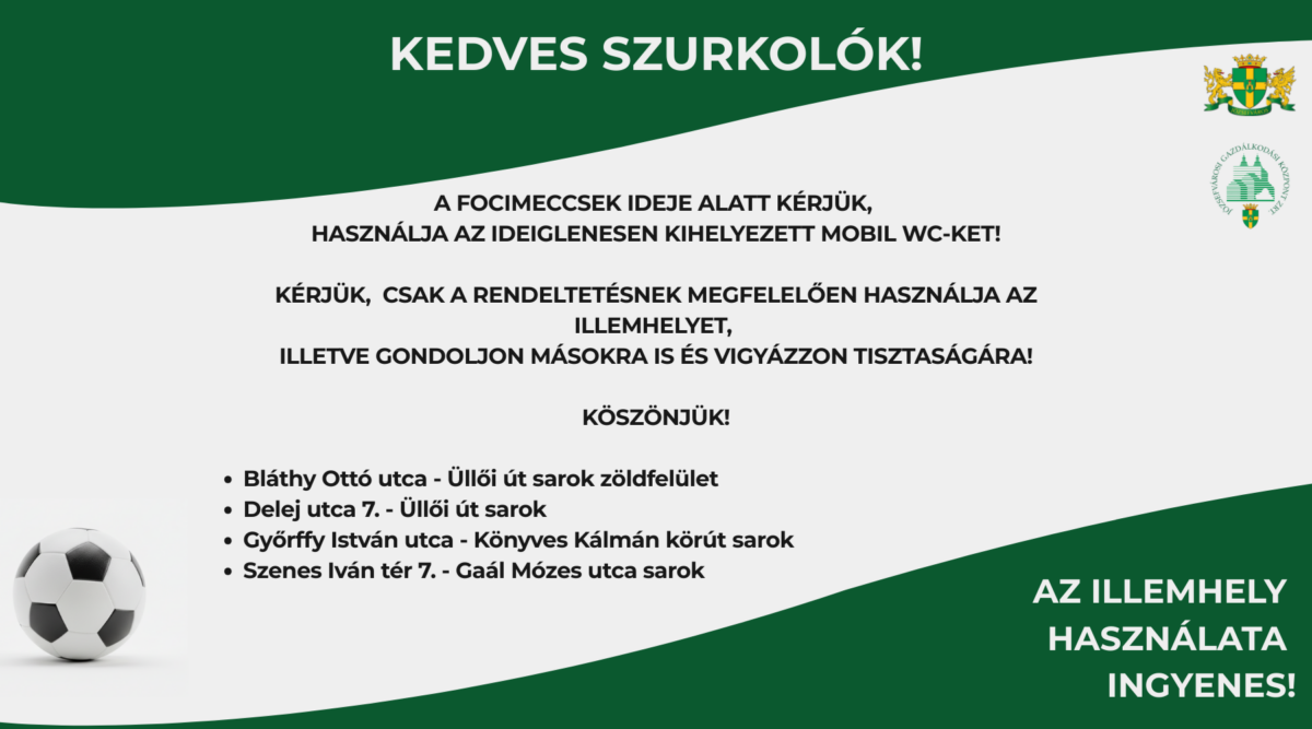 Mobil WC-ket helyezünk ki a Groupama Arena