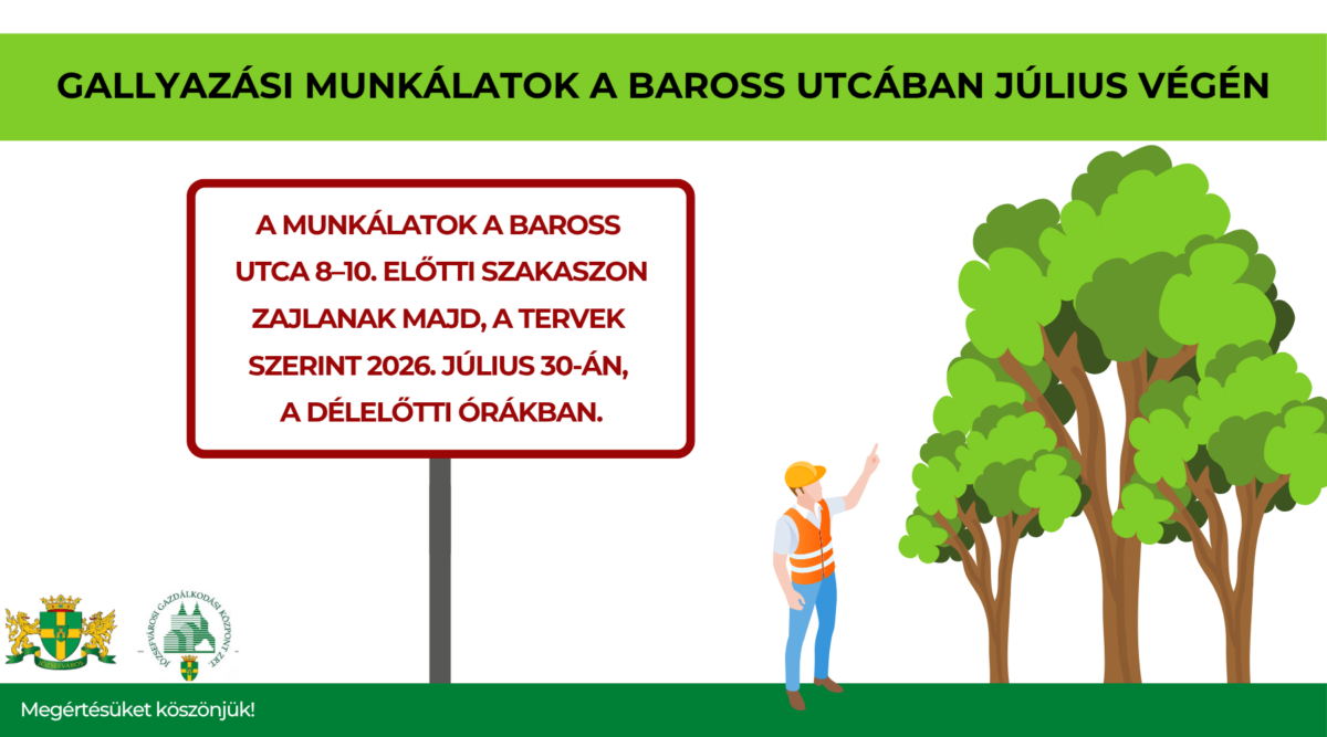 Gallyazási munkálatok a Baross utcában július végén