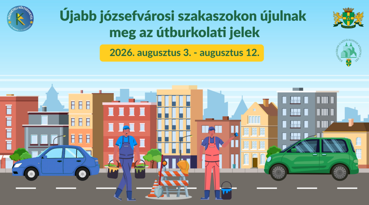 Újabb józsefvárosi szakaszokon újulnak meg az útburkolati jelek