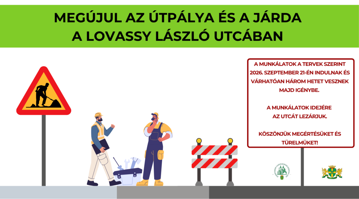 Megújul az útpálya és a járda a Lovassy László utcában 